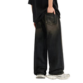 Casual Dyeing Wide-leg Denim  Jeans
